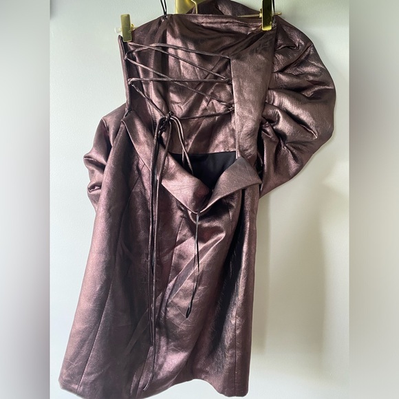 Zara Bronze Flower Mini Dress - Picture 5 of 6